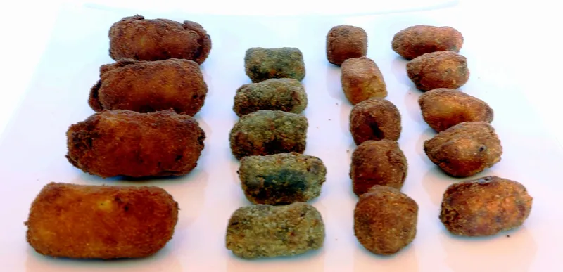 Formatos de croqueta: clásica 30 g, clásica 45 g y redonda en panko